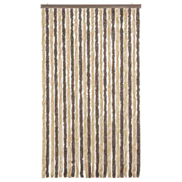 Fly Curtain Dark Brown & Beige 100x220 cm - Chenille