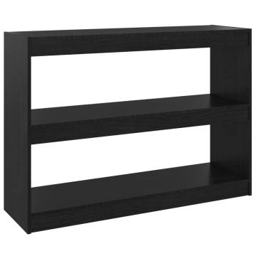 Book Cabinet Room Divider Black - Stylish Pinewood Storage