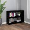 Book Cabinet Room Divider Black - Stylish Pinewood Storage