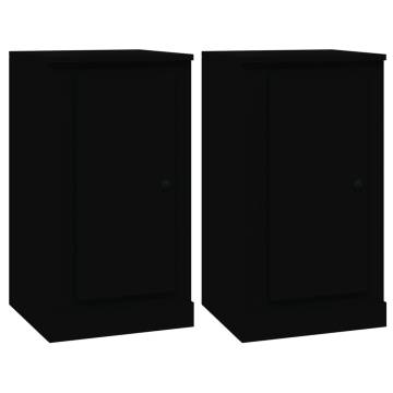 Elegant Black Sideboards 2 pcs - Durable Engineered Wood