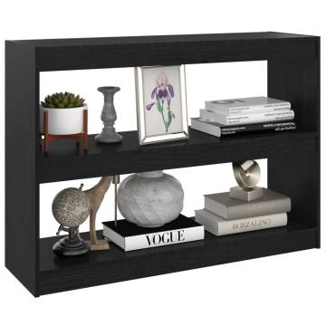 Book Cabinet Room Divider Black - Stylish Pinewood Storage