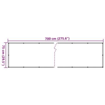 Garden Privacy Screen Stone Look Grey 700x75 cm PVC