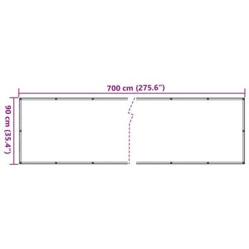 Garden Privacy Screen Ledge Stone Look Grey - 700x90 cm PVC