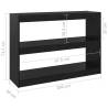 Book Cabinet Room Divider Black - Stylish Pinewood Storage