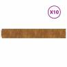 Lawn Edgings 10 pcs | Flexible Corten Steel 15x103 cm