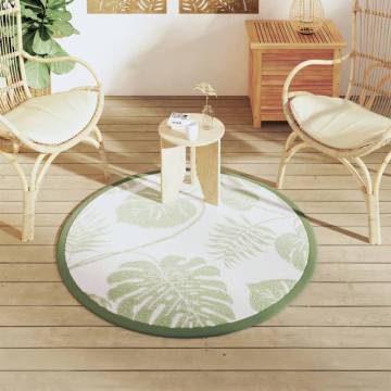 Outdoor Carpet Green Ø120 cm PP - Trendy & Durable