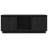 Stylish Black TV Cabinet - Solid Pine Wood | Hipomarket