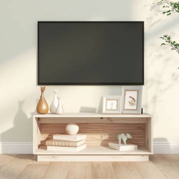 Elegant Solid Wood Pine TV Cabinet - 90x35x35 cm