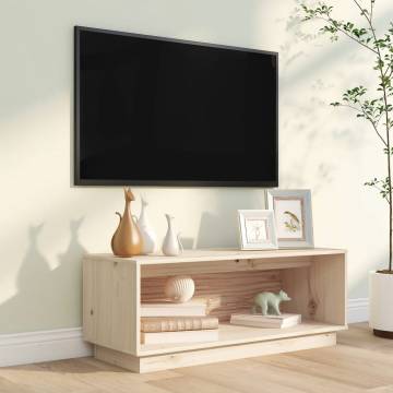 Elegant Solid Wood Pine TV Cabinet - 90x35x35 cm