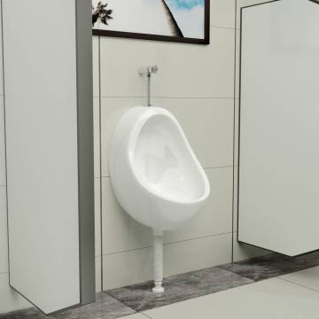 Wall Hung Urinal with Flush Valve - Premium Ceramic White