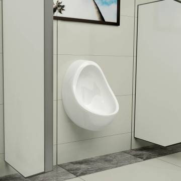 Wall Hung Urinal with Flush Valve - Premium Ceramic White