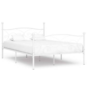 Elegant White Metal Bed Frame 120x200 cm - Hipomarket