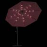 Cantilever Umbrella with LED Lights - Bordeaux Red 350 cm