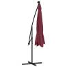 Cantilever Umbrella with LED Lights - Bordeaux Red 350 cm