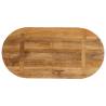 Oval Solid Wood Mango Table Top 80x40 cm - Rustic Charm