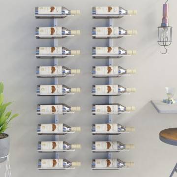 Wall-mounted Wine Rack for 9 Bottles - White Iron | HipoMarket