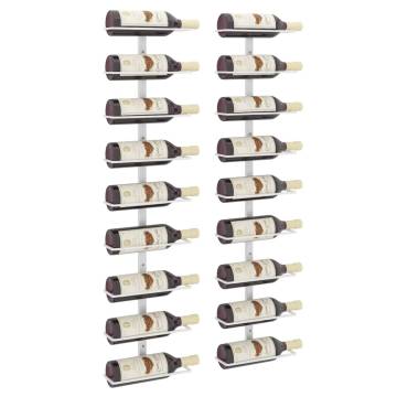 Wall-mounted Wine Rack for 9 Bottles - White Iron | HipoMarket