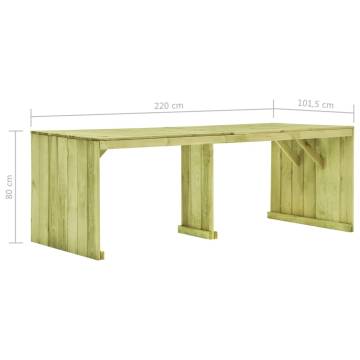 Garden Table 220x101.5 cm - Durable Impregnated Pinewood