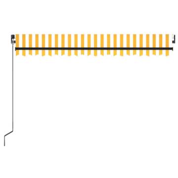 Manual Retractable Awning with LED - Yellow & White 400x350cm