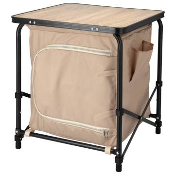 Redcliffs Camping Table with Cupboard Beige - Practical & Lightweight