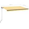 Manual Retractable Awning with LED - Yellow & White 400x350cm