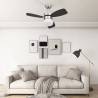 Ceiling Fan with Light & Remote Control - 76 cm Dark Brown