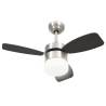 Ceiling Fan with Light & Remote Control - 76 cm Dark Brown