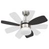 Ceiling Fan with Light & Remote Control - 76 cm Dark Brown