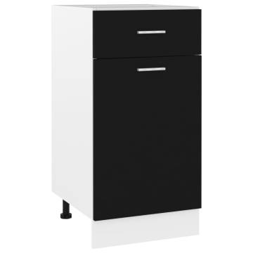 Drawer Bottom Cabinet Black 40x46x81.5 cm | Hipomarket UK