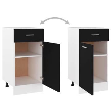 Drawer Bottom Cabinet Black 40x46x81.5 cm | Hipomarket UK