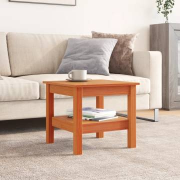 Stylish Wax Brown Coffee Table - Solid Pine Wood | Hipo Market