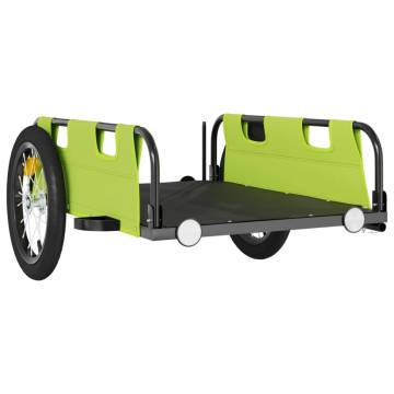 Bike Trailer - Green Oxford Fabric & Iron | HipoMarket UK