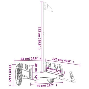 Bike Trailer - Green Oxford Fabric & Iron | HipoMarket UK