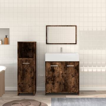 3 Piece Bathroom Furniture Set - Smoked Oak & Engineered Wood