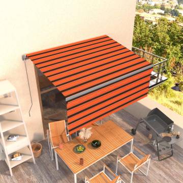 Manual Retractable Awning 3x2.5m - Orange & Brown