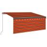 Manual Retractable Awning 3x2.5m - Orange & Brown