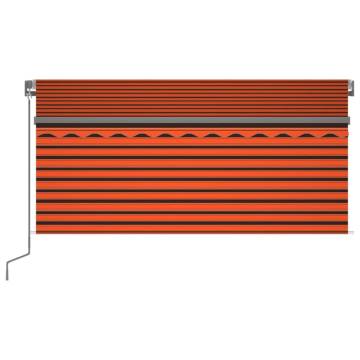 Manual Retractable Awning 3x2.5m - Orange & Brown