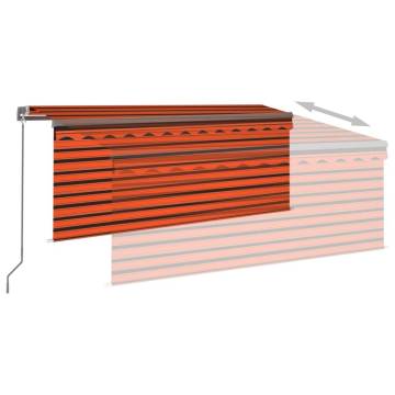 Manual Retractable Awning 3x2.5m - Orange & Brown