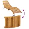 Beige Sun Lounger with Cushion - Solid Acacia Wood | Hipo Market