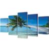 Canvas Wall Print Set Sand Beach with Palm Tree 200 x 100 cm Size 200 x 100 cm Quantity in Package 1 Type of print sand beach with palm tree 