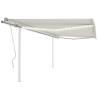 Manual Retractable Awning with LED 4.5x3 m Cream Colour cream Size 4.5 x 3 m Quantity in Package 1 