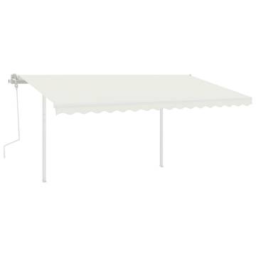 Manual Retractable Awning with LED 4.5x3m - Cream | Hipomarket