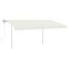 Manual Retractable Awning with LED 4.5x3m - Cream | Hipomarket