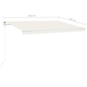 Manual Retractable Awning with LED 4.5x3m - Cream | Hipomarket