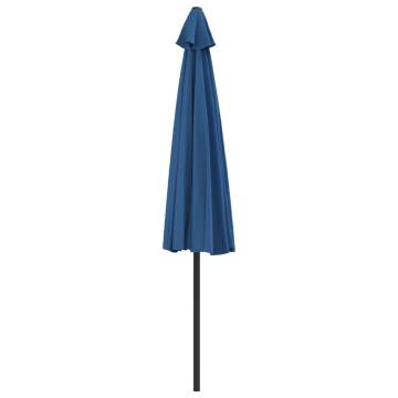 Blue Balcony Parasol with Aluminium Pole - 300x155cm