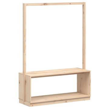 Stylish Clothes Rack with Shoe Storage - Solid Wood Pine