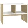 Stylish White & Sonoma Oak Side Table - 60x40x45 cm