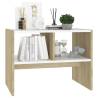 Stylish White & Sonoma Oak Side Table - 60x40x45 cm