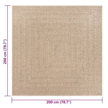 Rug ZIZUR 200x200 cm - Jute Look Indoor & Outdoor | HipoMarket