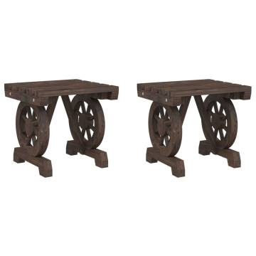 Garden Footstools 2 pcs Solid Wood Fir - Durable & Stylish